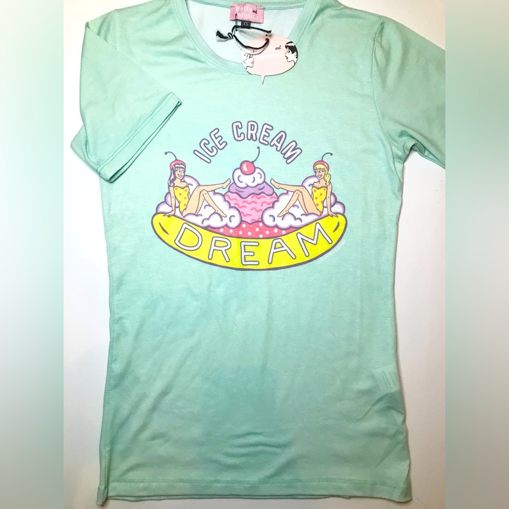 Betty & Veronica ice cream dream banana boat mint tee top short sleeve shirt